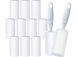 Rolo Adesivo para Remover Pelos de Animais de Estimação, 12 Rolos, com 2 Distribuidores e Tampas Protetoras, Aderência Extra Forte, Roupa STELASPLEN