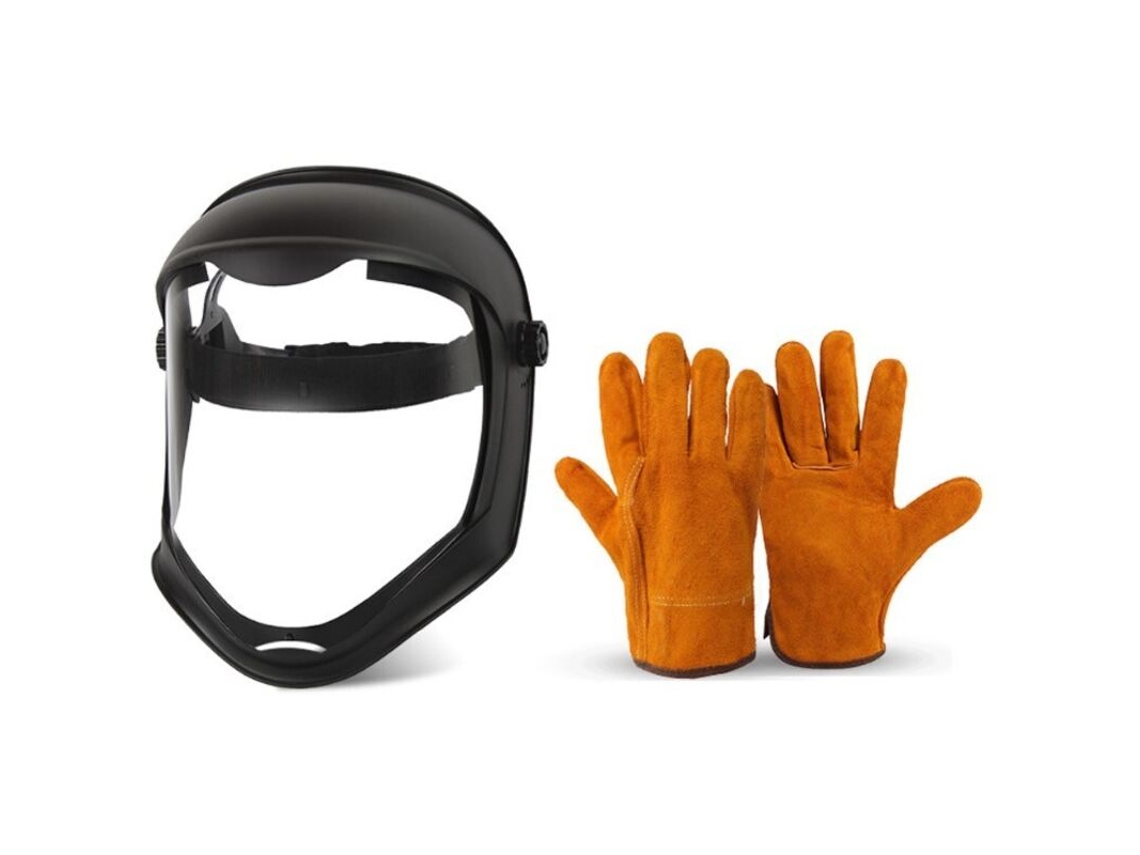 Capacete Integral Com Viseira Antiembaçante E Proteção Contra Quedas. Máscara Dupla Faixa De Cabeça