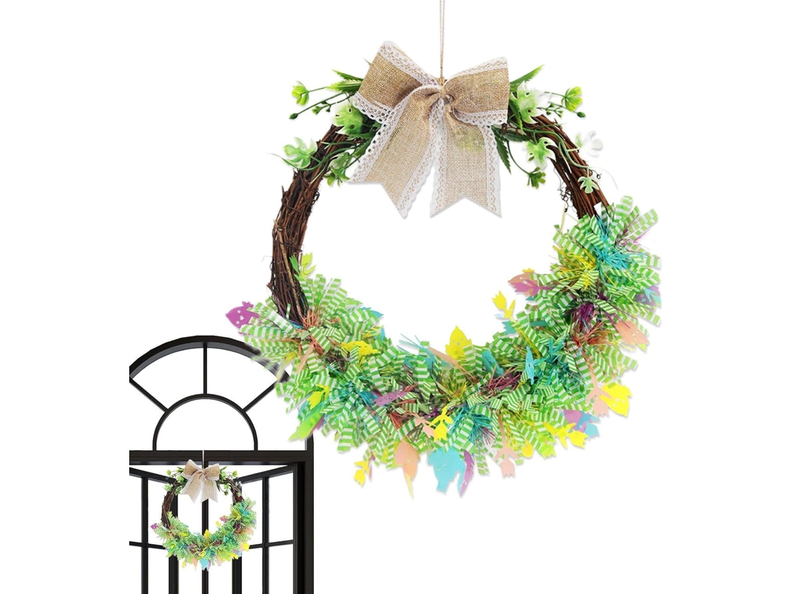 Guirlanda De Páscoa Artificial De 38 Cm Com Flor-de-lis E