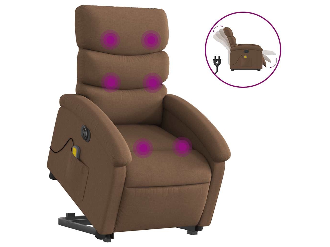 Electric Stand Up Massage Recliner Chair, Electric Stand Up Massage Recliner Chairs Vidaxl Marrom Tecido