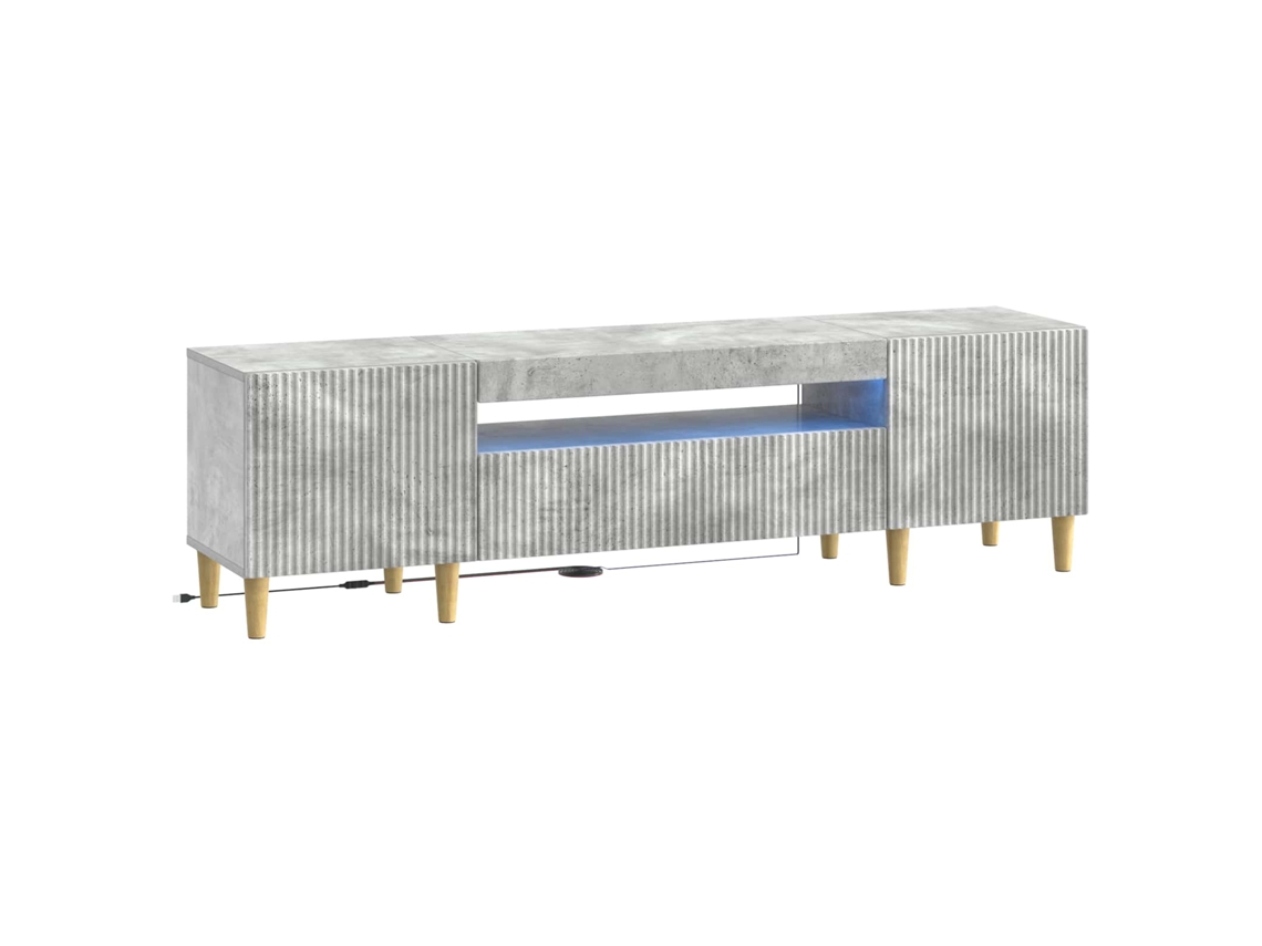 Vidaxl Gabinete De Tv Led Cinzento Cimento Derivados De Madeira