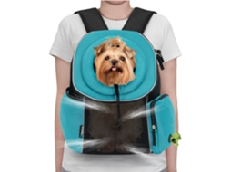 Mochila AQUAFORGE para Cães e Gatos, Ajustável, Frontal, Azul