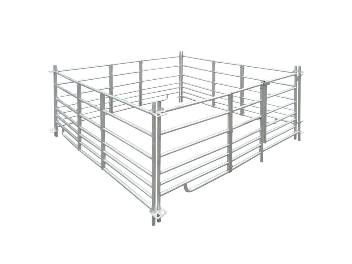 Curral/recinto Para Ovelhas C/ 4 Painéis Aço Galvanizado 183x183x92 Cm