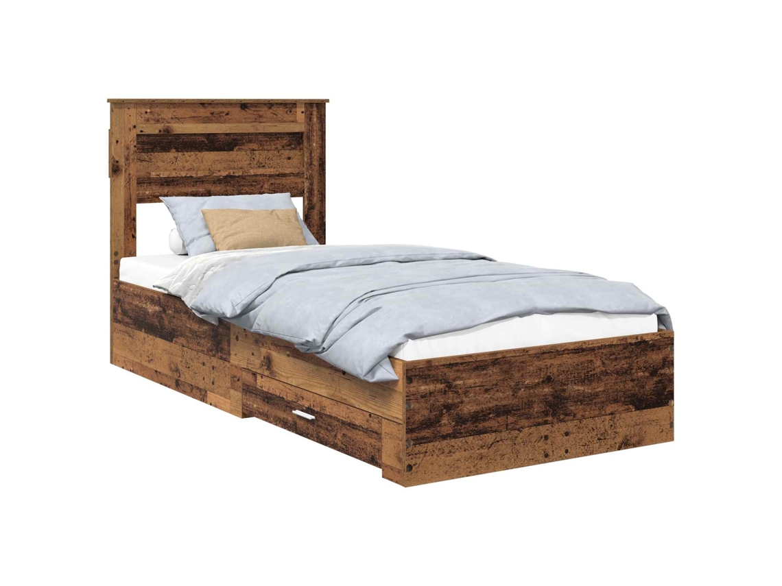 Estrutura da Cama em Madeira Antiga 90x190 cm em Madeira Processada MAISON EXCLUSIVE