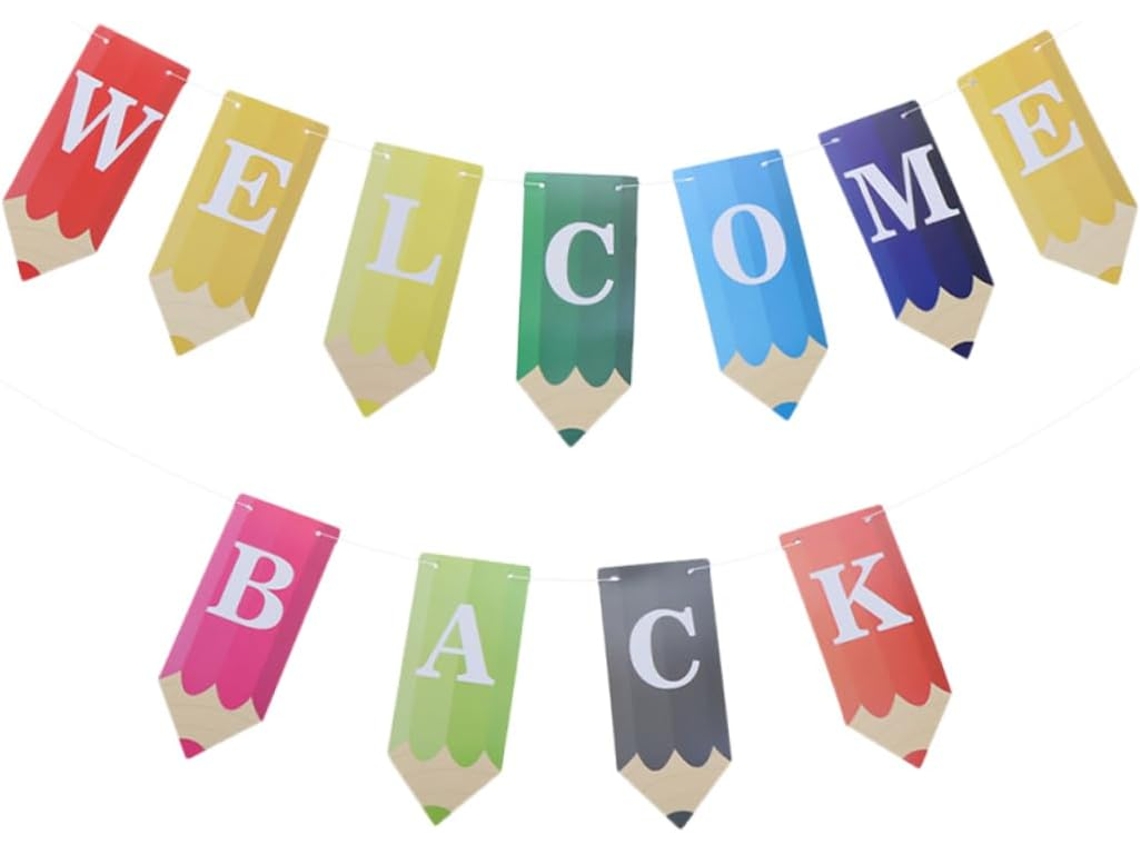 Banner Decorativo Para Festas Com Tema De Lápis E Cordão Pendurar,