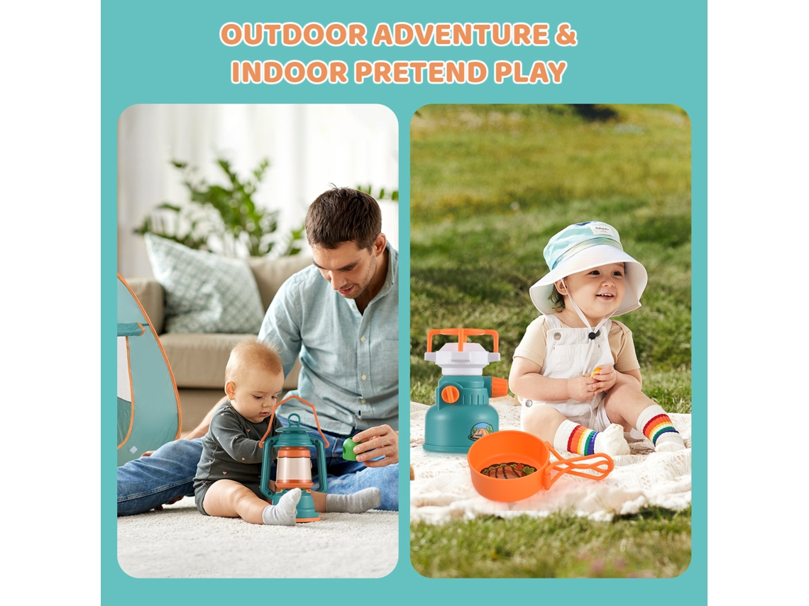 Primerox kit de Brinquedos de Acampamento para Crianças 19pcs com Barraca Indoor Outdoor Brincadeiras Pretend Play