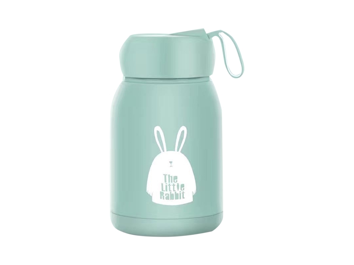 Nova Line caneca Isolada de Dupla Camada 330ml Coelhos Fofos Portátil Boa Vedação Viagem Esportes Ao Ar Livre Verde