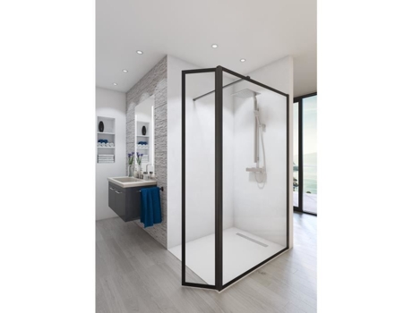 Painel De Ducha Em Kit Baleares® Atelier N°4 Vidro Timeless 8 Mm Temperado Da Saint Gobain L90 Cm X H198 Cm Aurys