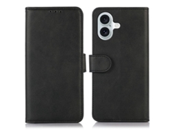 Capa De Couro Preta Para Iphone 17