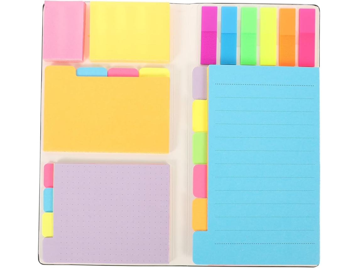 Bloco de Notas Adesivos Multicolor Adesivo Lisse Para Adesivos Práticas Estudantes E Escritório Formato