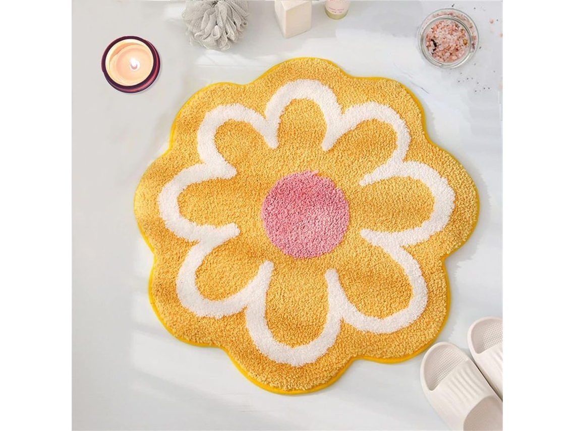 Tapete de Banheiro Floral Amarelo Nova LINE