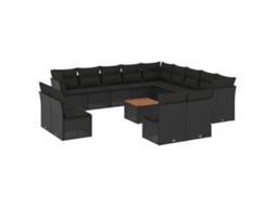 Garden Sofa Set, Garden Sofa Sets Vidaxl Preto Rattan / Vime (n/a)