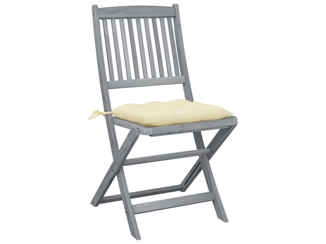 Maison Exclusive - Cadeiras Exterior Dobráveis C/ Almofadões 4 Pcs Acácia Maciça