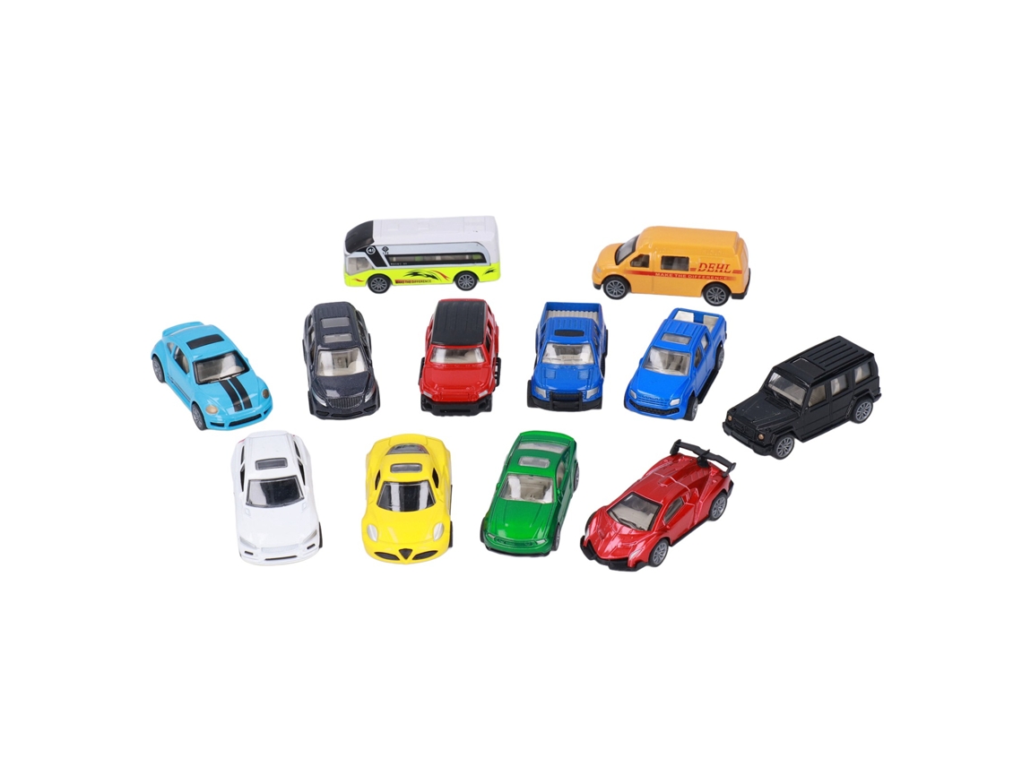 Ats set de 12 Carros Esportivos em Escala 1:60, Modelos de Liga, Brinquedos de Carros com Recuo