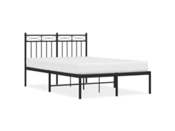 Bed Frame, Bed Frames Vidaxl Preto Aço (120 X 200 Cm)