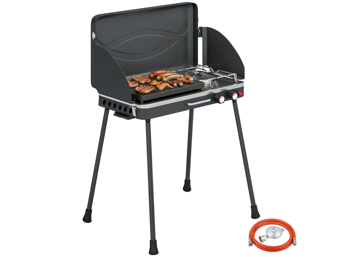 Barbecue A Gás Alumínio Fundido, Metal Cor Preto 61x47x88 Cm Outsunny