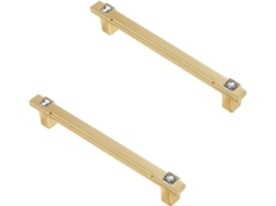 Puxadores De Cristal Dourados Para Portas Armários E Guarda Roupas, Com Furo Simples 4 Peças E Duplo 2, Modelo 6761-128