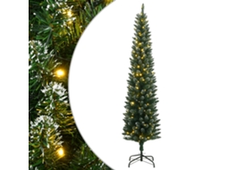 Vidaxl Árvore De Natal Artificial Fina Com 300 Luzes Led 240 Cm