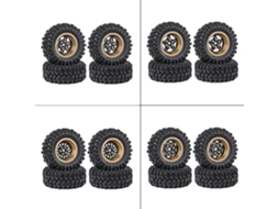 Conjunto de 7 Jantes em Fibra de Carbono com Pneus Melhorados para Carros Rc Fms Scx24 Trx4m 1/18 Peças de Substituição e Acessórios. MDUG (4 Peças)
