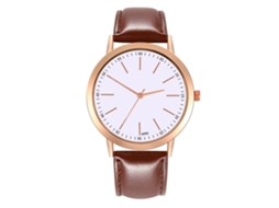 Reloj De Pulsera De Aleación Con Esfera Redonda Analógica De Cuarzo Para Mujer Y Hombre (café Oscuro)