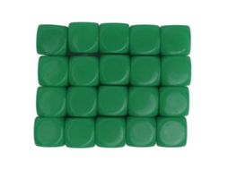 Business 20 Dados em Plástico com Cantos Arredondados 16mm em Branco para Brincadeiras e Ensino Verde