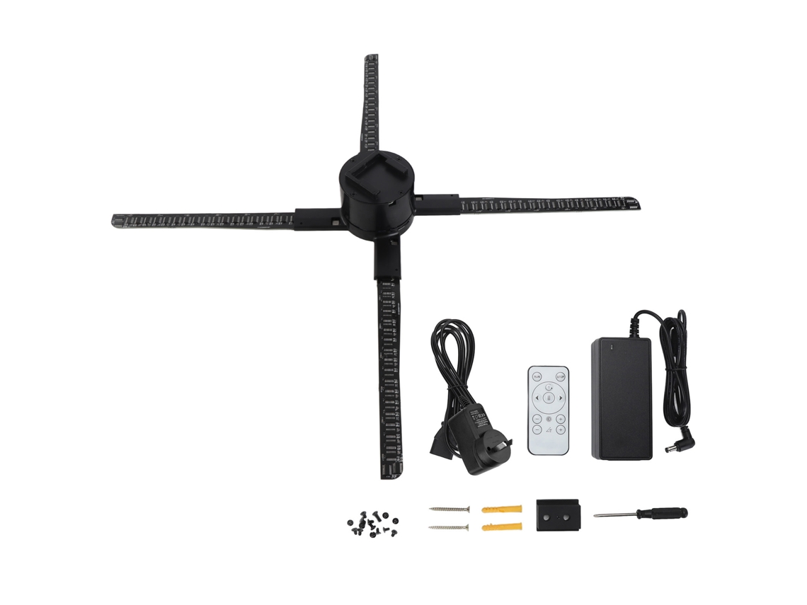 Fan Holográfico 3d 22 Polegadas 678 Leds Controle App Wifi Bluetooth Android Win