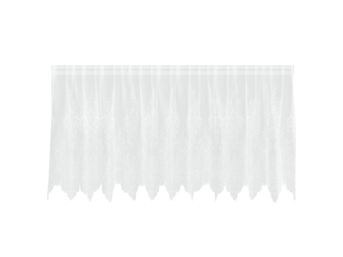 Maison Exclusive - Cortina De Renda Com Cortinas Branco 80 X 300 Cm Poliéster