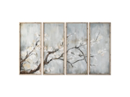 Conjunto de 4 Molduras de Mdf, Madeira de Abeto e Cerejeira, Azul, 200x2,5x120cm ALEXANDRA HOUSE LIVING