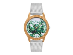 Relógio de quartzo casual unissex com pulseira de silicone prateada para homens e mulheres.