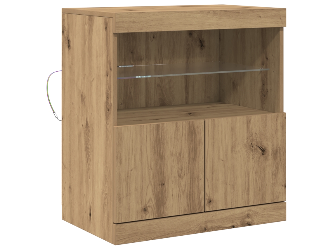 Conjunto 1 Aparador Led Vidaxl Bege Derivados De Madeira (60,5 X 37 X 67 Cm)