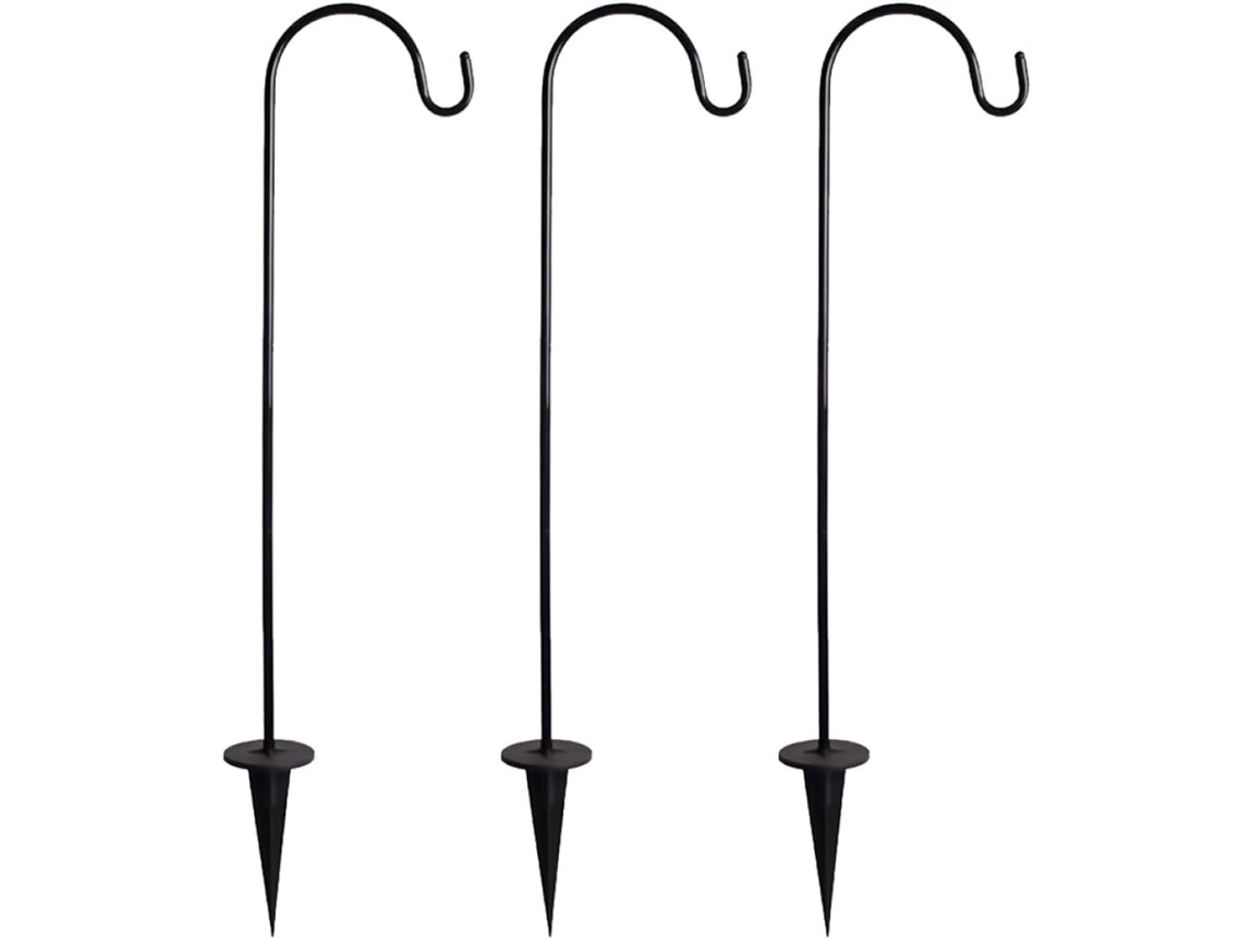 Conjunto De 6 Ganchos Ferro Jardim, Suporte Resistente Luzes Externas E Plantas Suspensas, Acessórios Multiuso