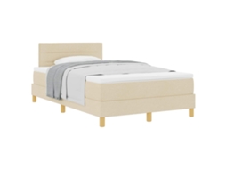 Cama Box com Colchão com Cabeceira Creme Tecido MAISON EXCLUSIVE (120x200 cm)
