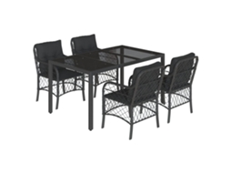 Garden Dining Set, Garden Dining Sets Vidaxl Preto Rattan / Vime (150 Cm Table Length)