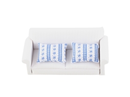 Primerox sofá de 2 Lugares com Almofada em Miniatura para Casinha de Bonecas 1/12 Móveis Decoração