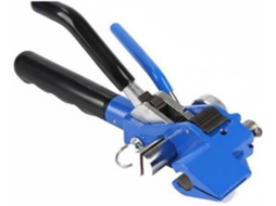 Máquina de fita adesiva manual com tensionador ajustável e cabo ergonômico, ideal para embalagens e transporte na construção civil.