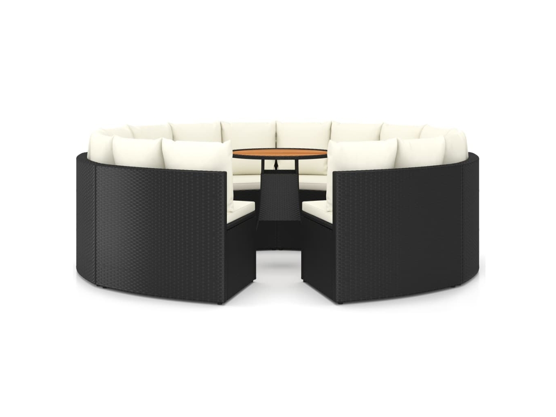 Garden Lounge Set, Garden Lounge Sets Vidaxl Preto Rattan / Vime (n/a)