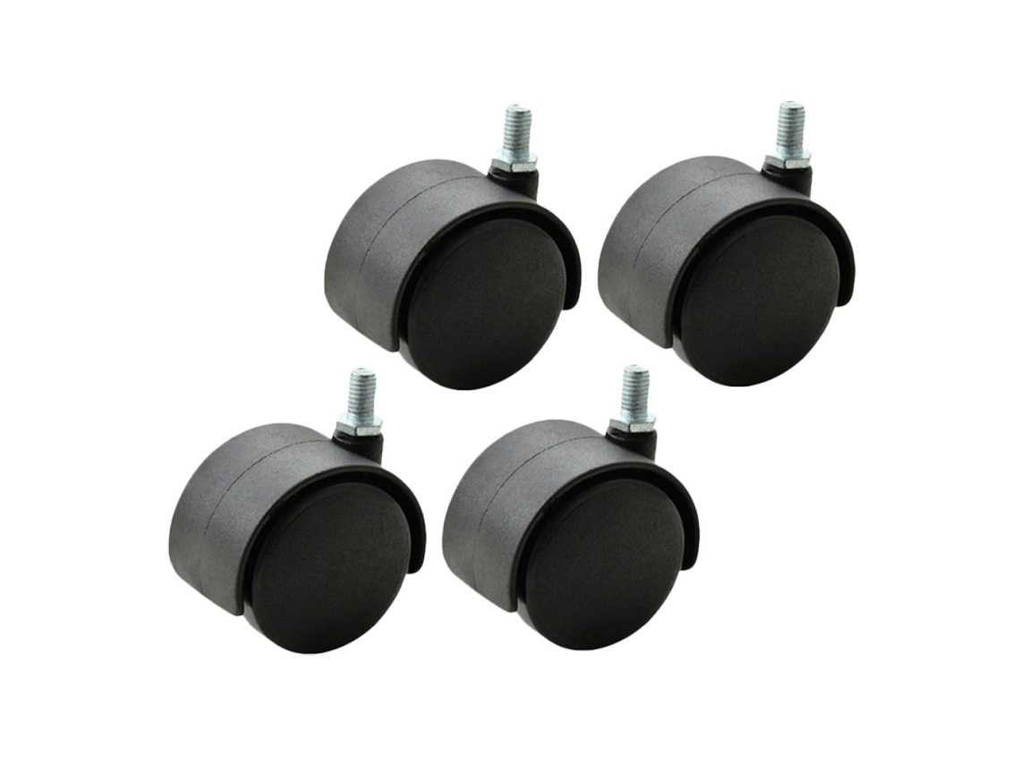 Conjunto De 4 Rodízios Giratórios Villcase De 1,5 Polegadas Com Haste