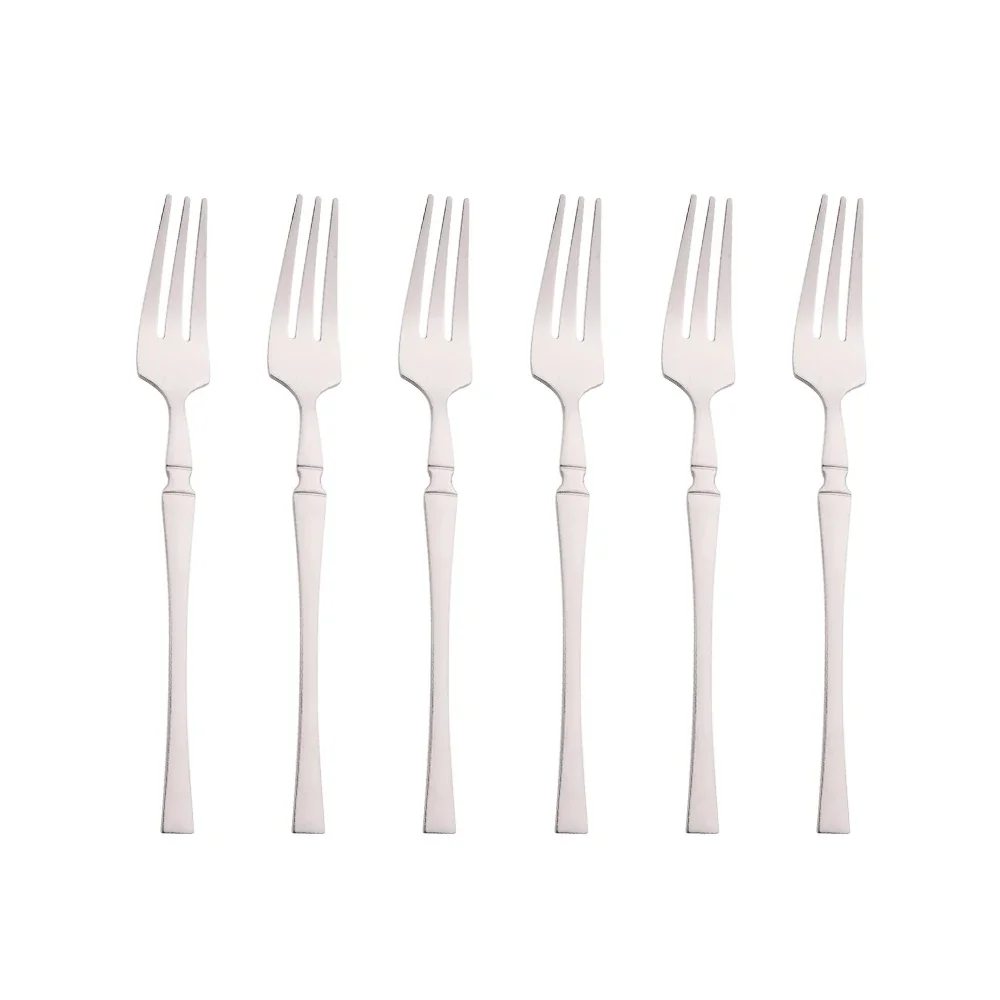 Garfinhos de Aço Inoxidável para Frutas, Talheres de Cozinha MDUG (prateado, 6 Peças)