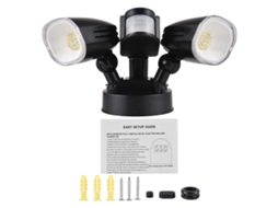 2026 luz Exterior com Sensor de Movimento 2 Cabeças Ip54 Resistente À Água 3000k/4000k/6000k para Jardim Garagem Patios