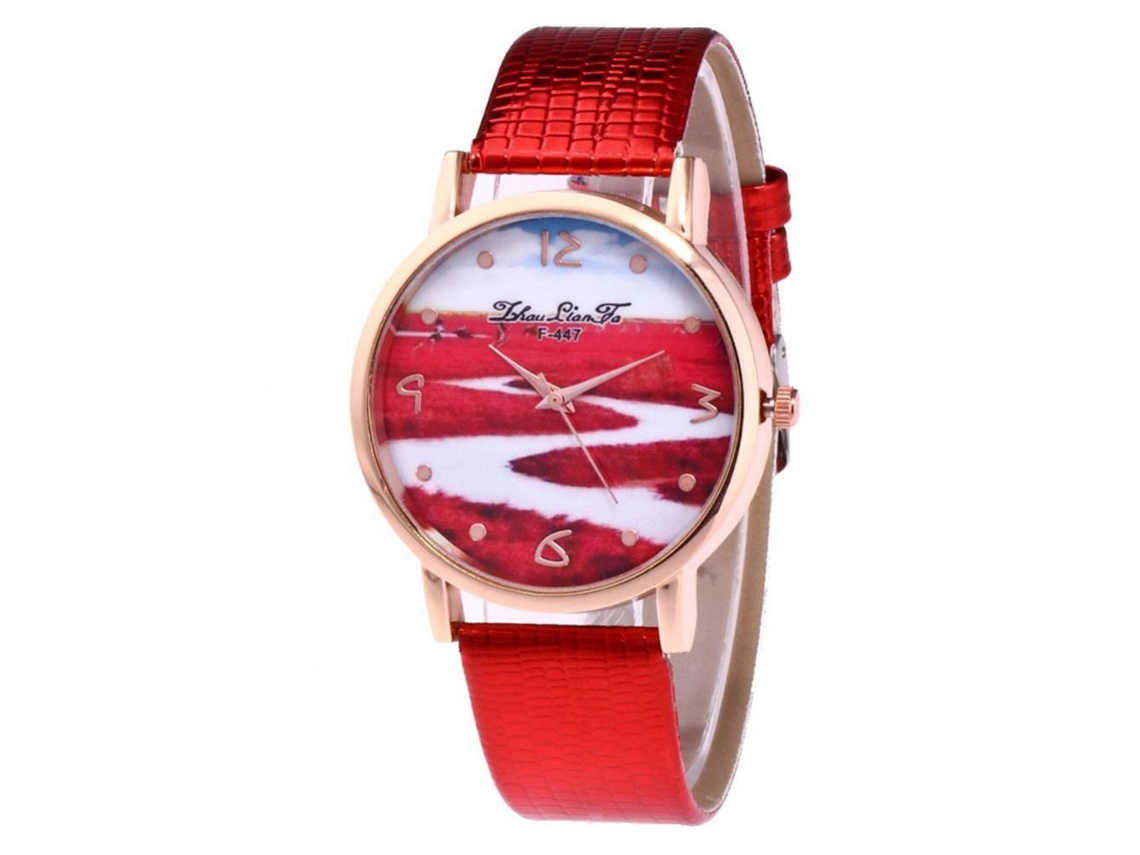 Reloj De Pulsera De Aleación Zhoulianfa F-447 Con Dial Redondo Y Cuarzo (rojo)