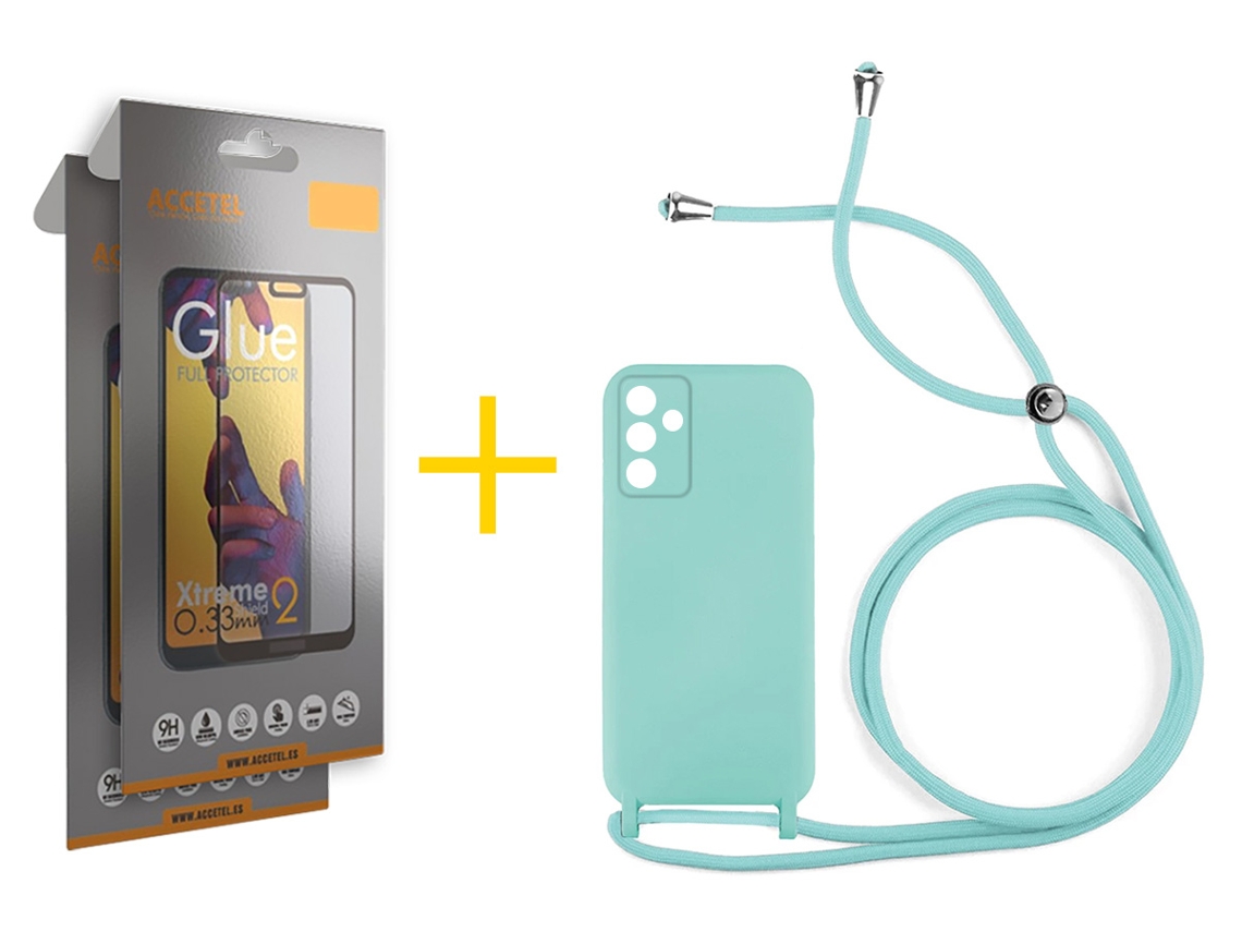 Pack 2 X Película De Vidro Temperado Full Capa Accetel Samsung Galaxy A05s 5g Gel Rope Verde Água