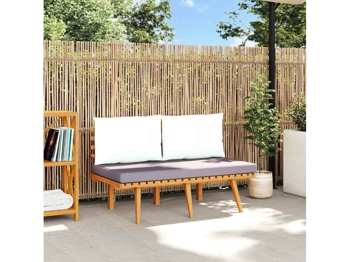 Vidaxl Banco De Jardim Com Almofadões 115 Cm Madeira Acácia Maciça