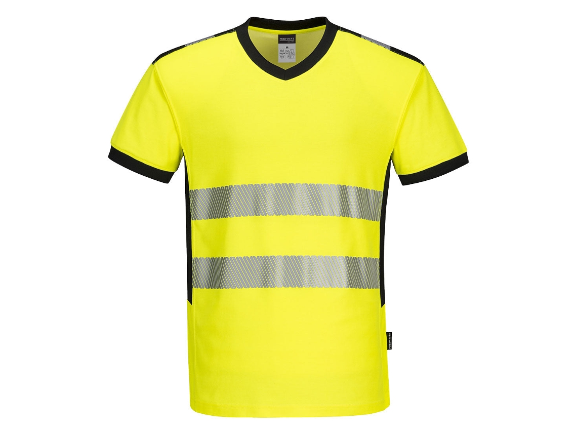 Camiseta Pw3 High Visibility V Neck / Laranja Preto / S Portwest