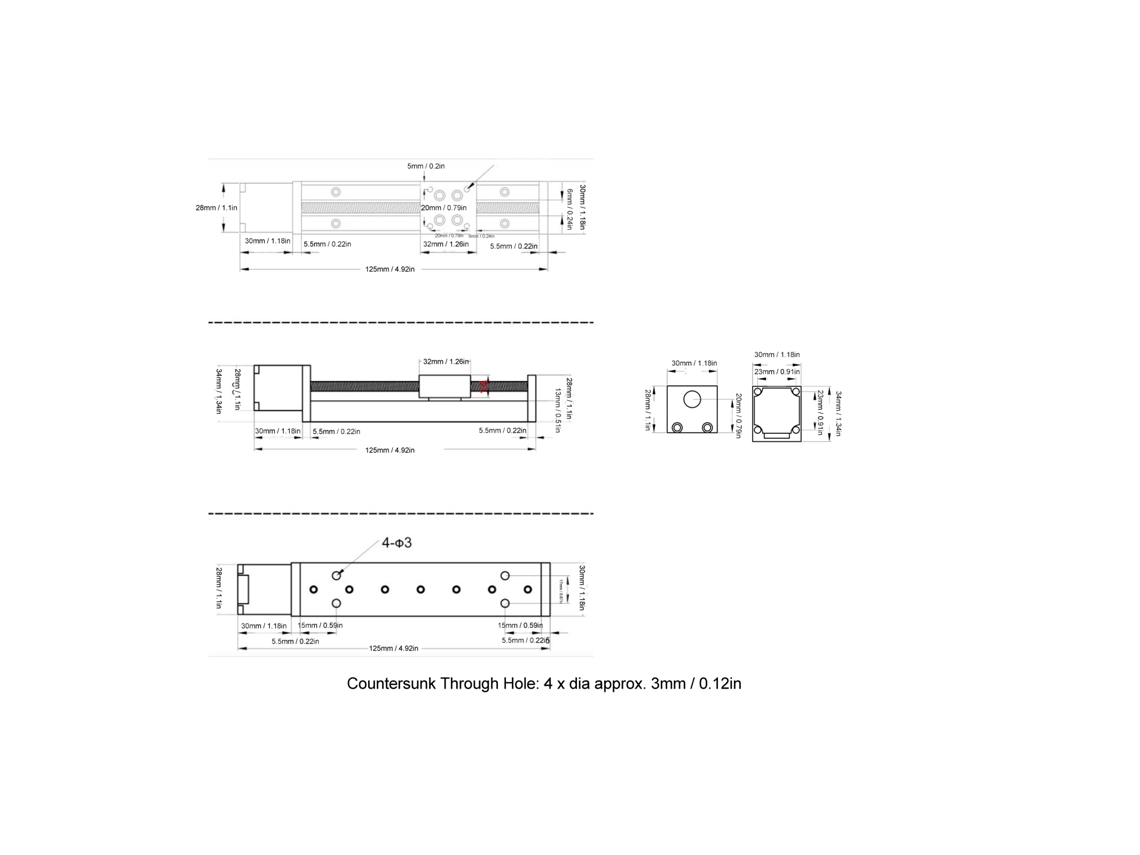Guia Linear Mini Para Cnc Router Diy 50mm