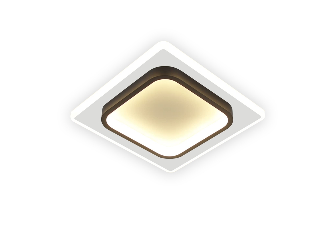 Nettlife Luzes De Teto Lâmpada De Teto Preta Quadrada Moderna Iluminação De Teto 23 W / 20 W