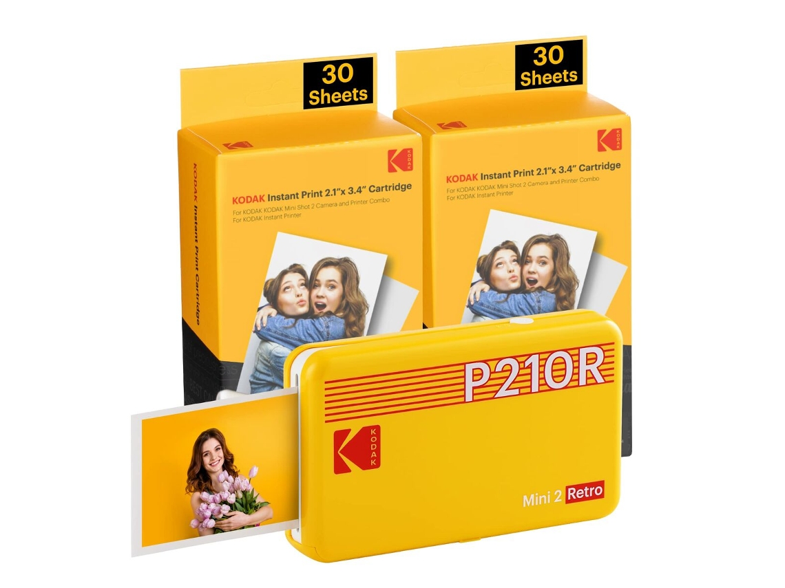 Impressora Instantânea KODAK Mini 2 Retro P210Ryk60 Amarelo