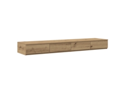 Mesa De Cabeceira De Carvalho Maciço Com Gavetas Vidaxl Castanho Madeira De Carvalho Maciça (135x36.5x16.5cm)