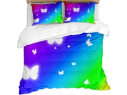 Capa de Edredom com 2 Fronhas 65x65cm em Microfibra Fronha 140x200cm,