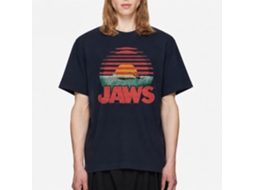 Rockinstone Jaws Movie Sliced Navy Adult T-shirt Size:l