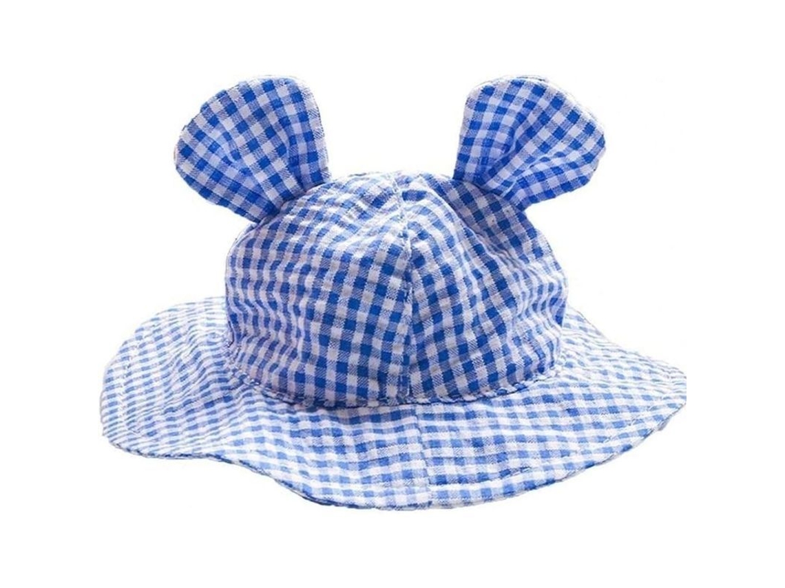 Gorra De Pescatier Para Mascotas De Poliéster Bonita Con Estampado De Cuadros Y Orejas Animadas Accesorio Decorativo